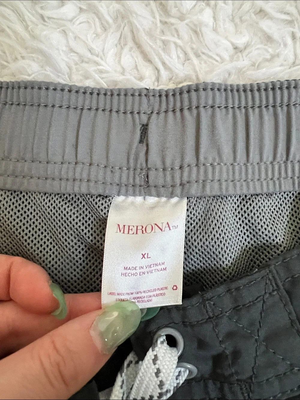 Merona Swim Trunks Gray Men's Beach Ocean Size XL